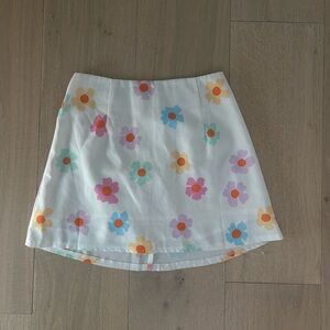 Princess Polly Cream flower mini skirt